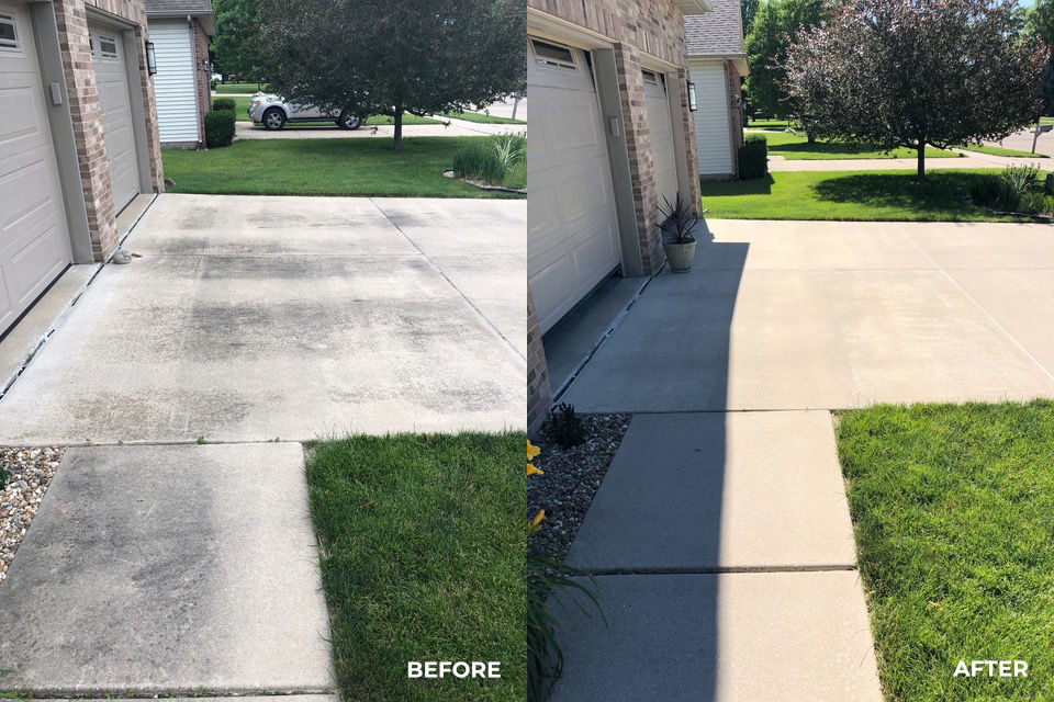Driveway cleaning before / after